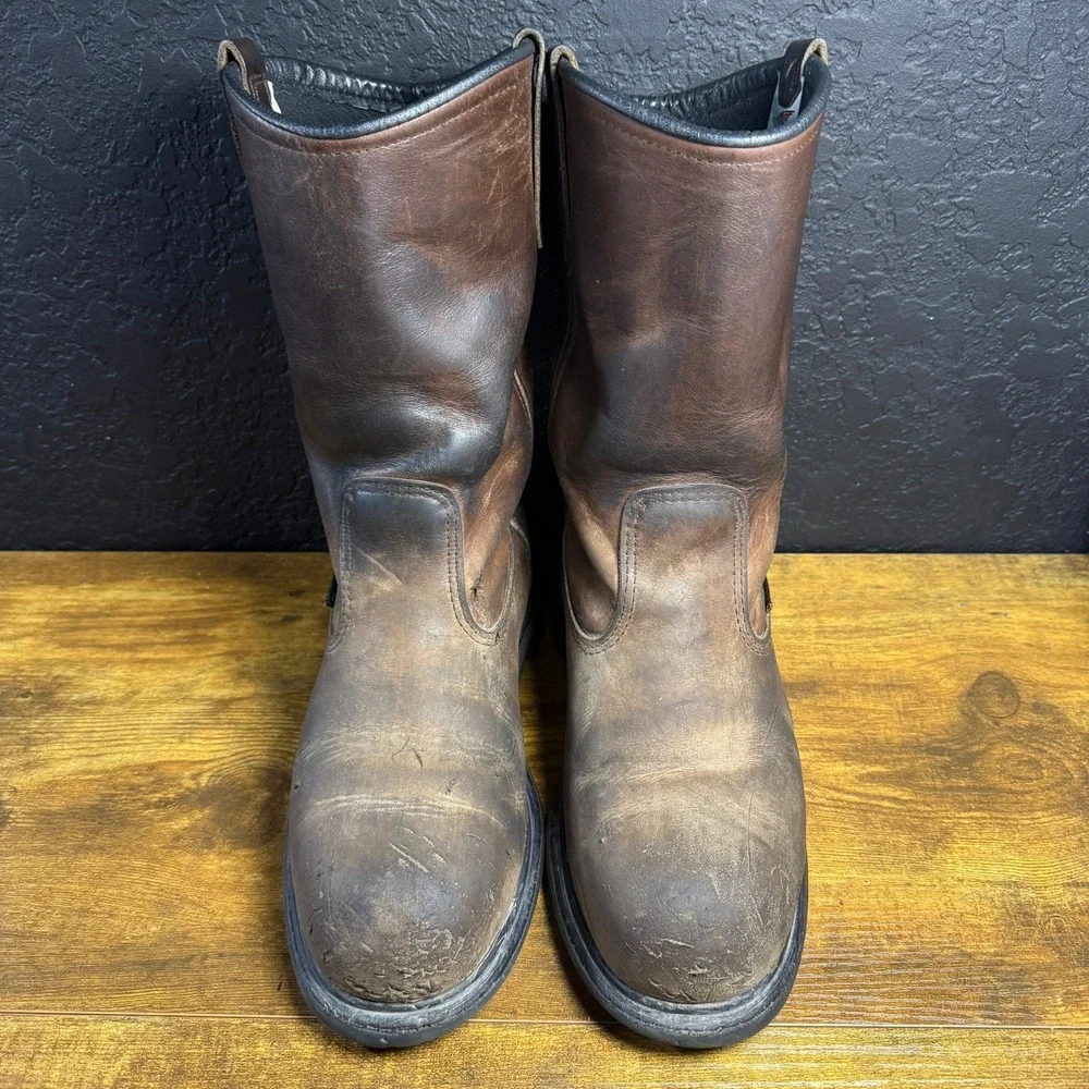 Red‎ Wing Pecos 2230 Brown Leather Waterproof Safety Toe Work Boots Mens 10 D